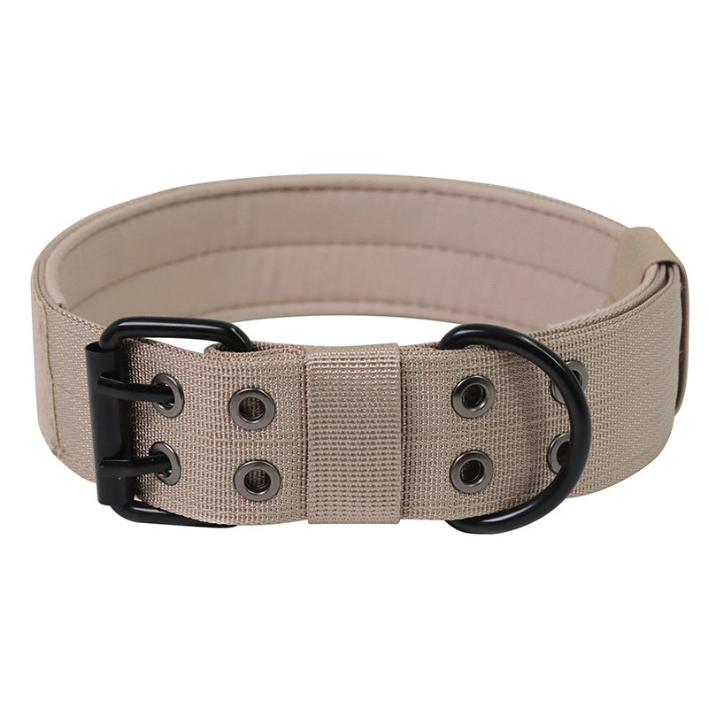 Collier Militaire Ajustable pour Chien – Boucle Renforcée & Anneau en D Métallique