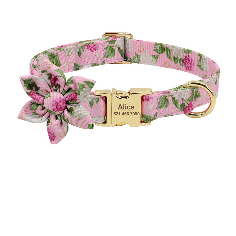 Collier Floral Personnalisé pour Chiens & Chiots