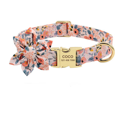 Collier Floral Personnalisé pour Chiens & Chiots