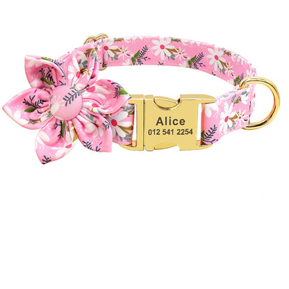 Collier Floral Personnalisé pour Chiens & Chiots