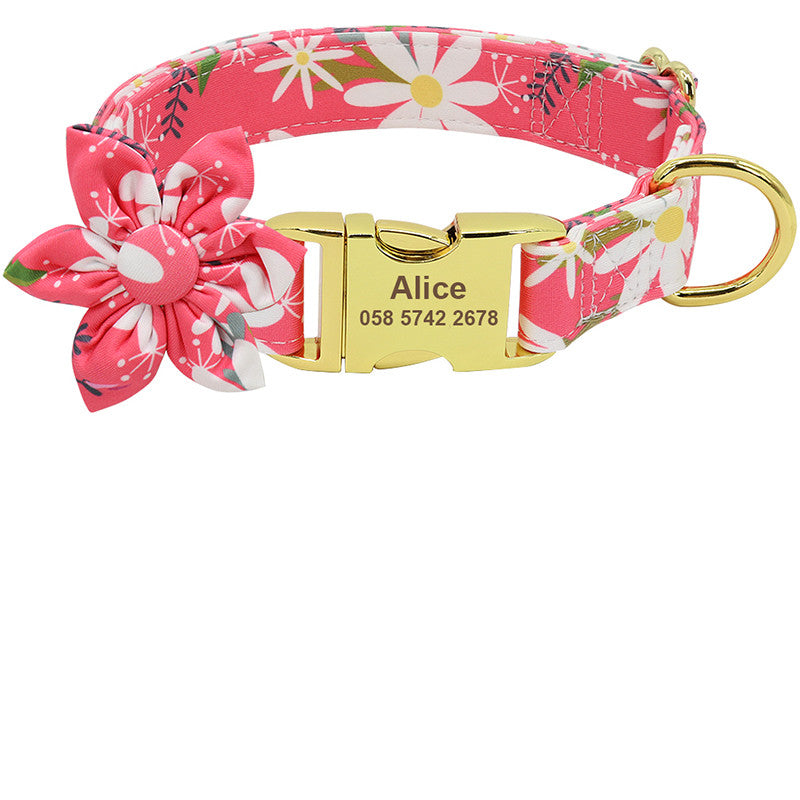 Collier Floral Personnalisé pour Chiens & Chiots
