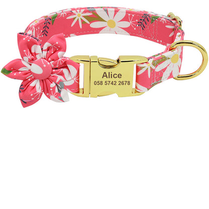 Collier Floral Personnalisé pour Chiens & Chiots