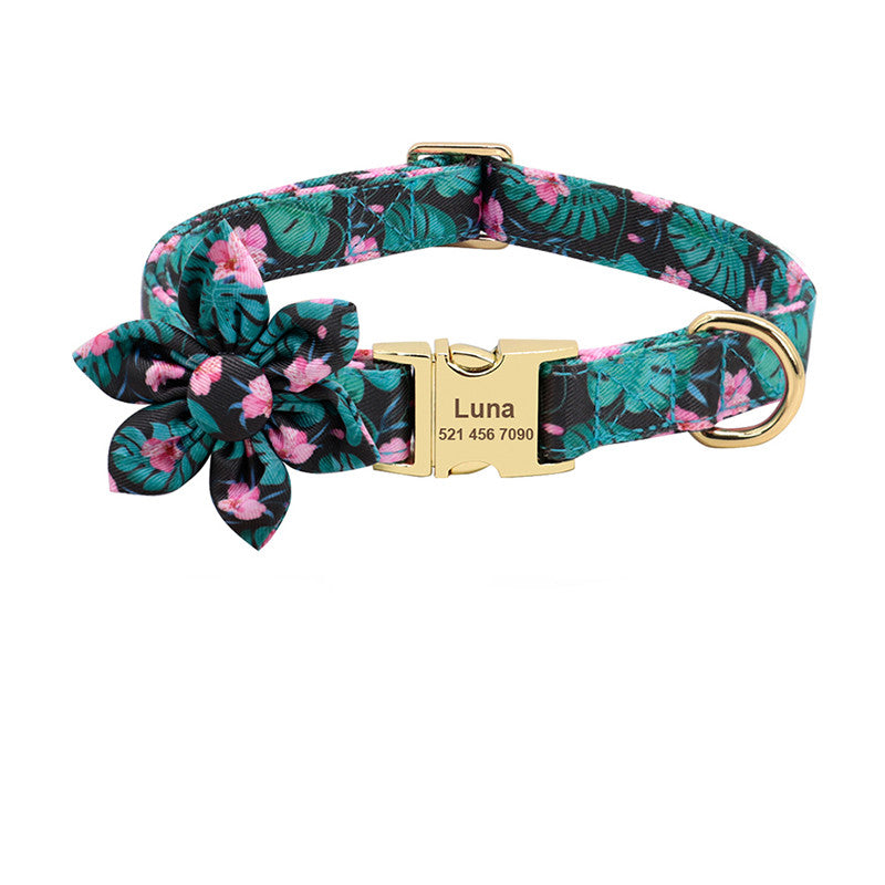 Collier Floral Personnalisé pour Chiens & Chiots