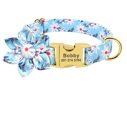 Collier Floral Personnalisé pour Chiens & Chiots