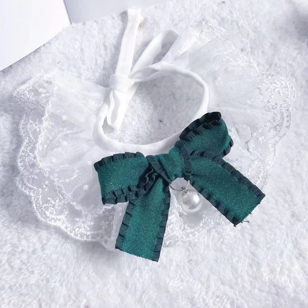 Bavoir Salivaire en Dentelle pour Chiens et Chats – Nœud Élégant