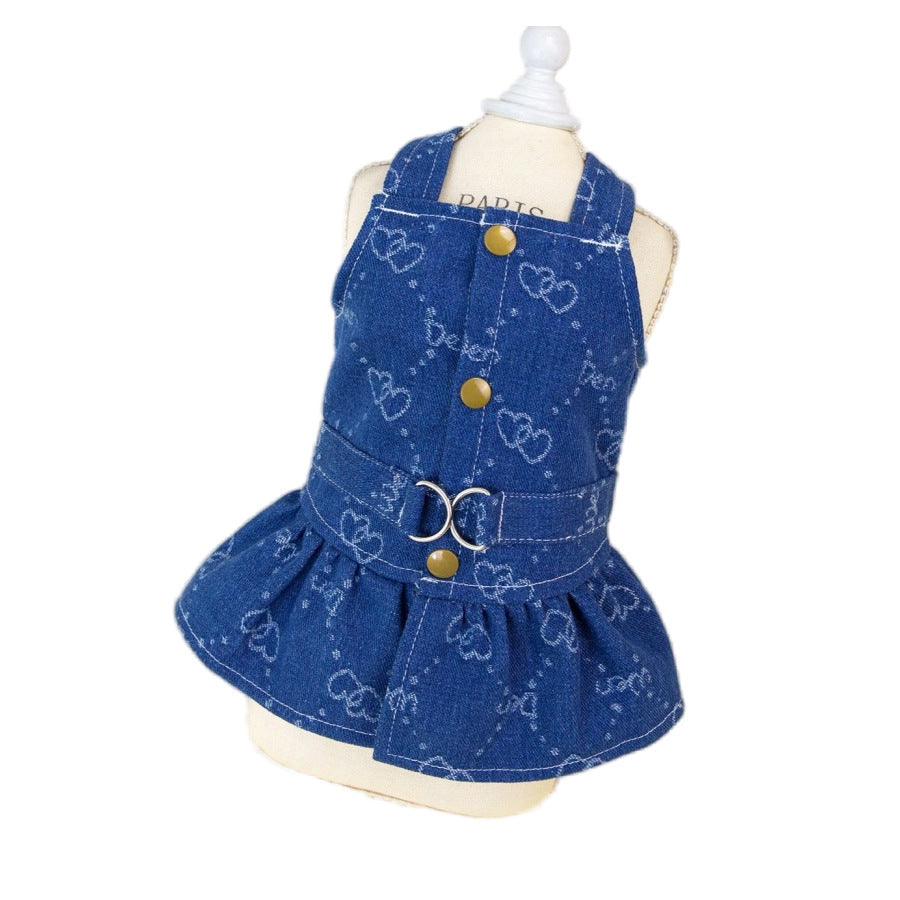 Robe en Jean Décontractée pour Petit Chien – Style Princesse