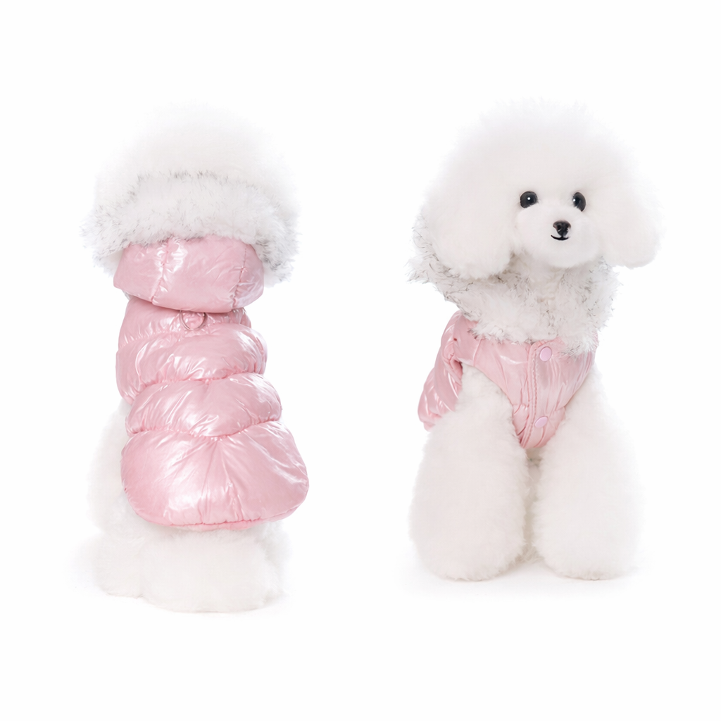 Veste d’Hiver Perlée pour Chiens – Douce, Chaude et Élégante