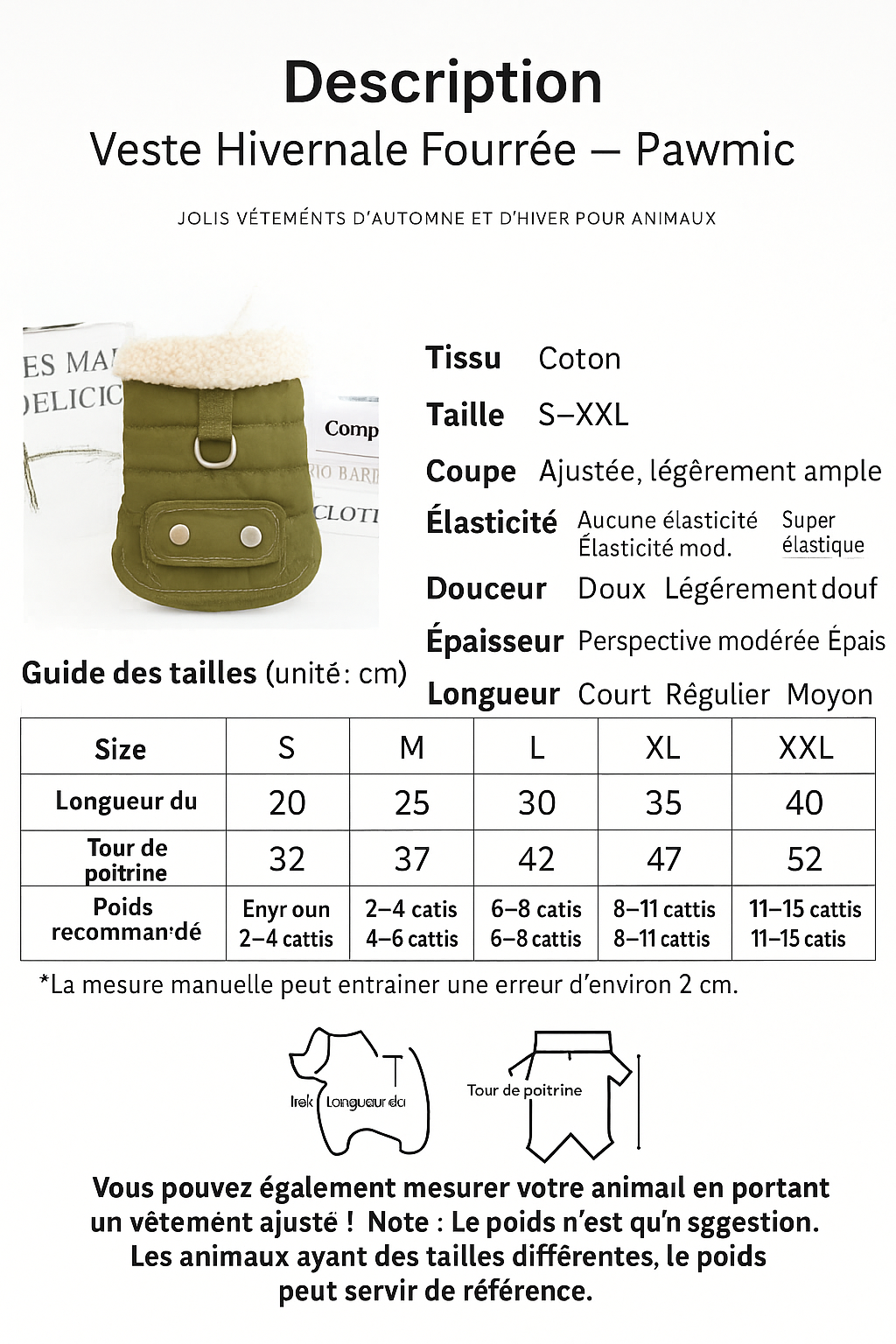 Veste Hivernale Fourrée – Pawmic