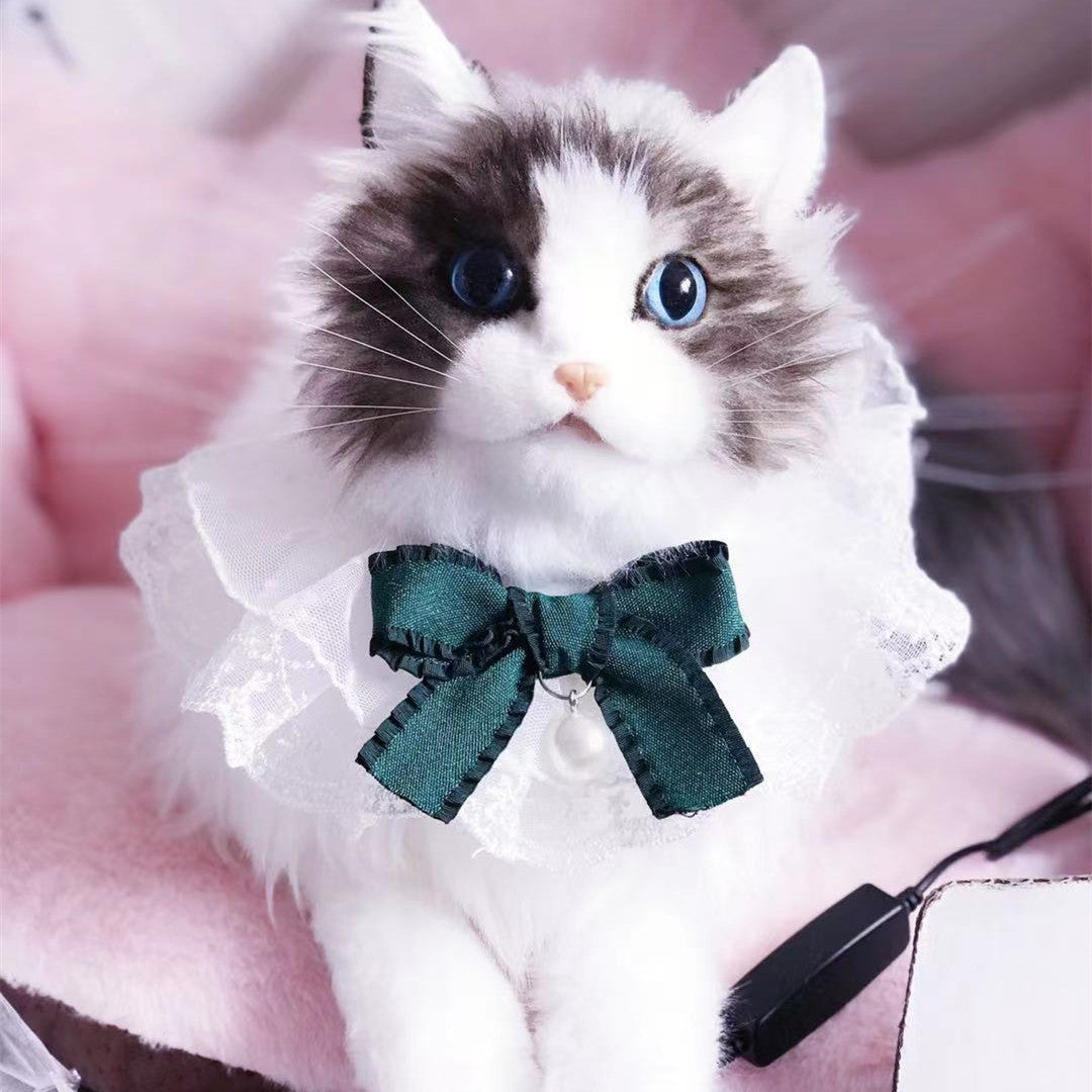 Bavoir Salivaire en Dentelle pour Chiens et Chats – Nœud Élégant