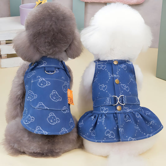 Robe en Jean Décontractée pour Petit Chien – Style Princesse
