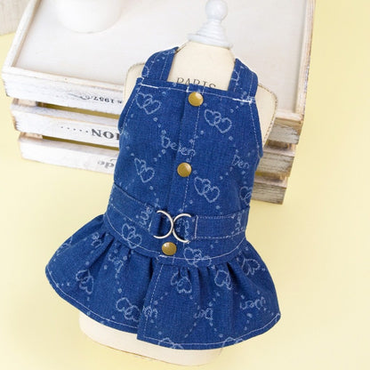 Robe en Jean Décontractée pour Petit Chien – Style Princesse