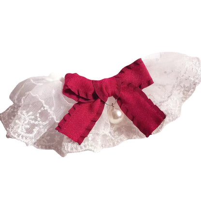 Bavoir Salivaire en Dentelle pour Chiens et Chats – Nœud Élégant