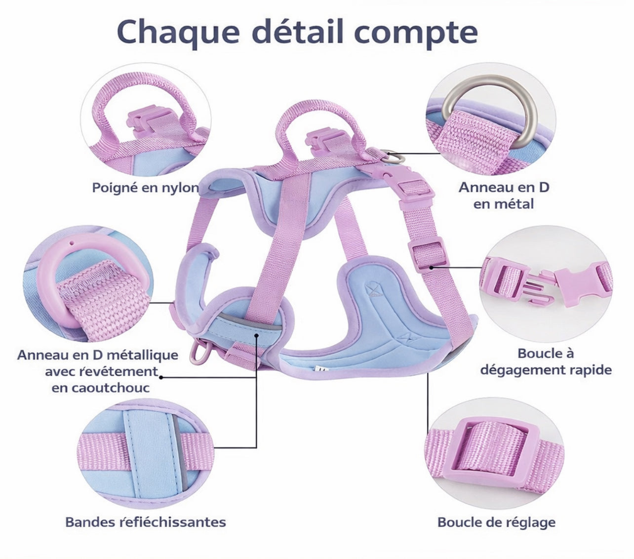 Harnais pour Chien Anti-Tirage – Idéal pour Promenades Quotidiennes