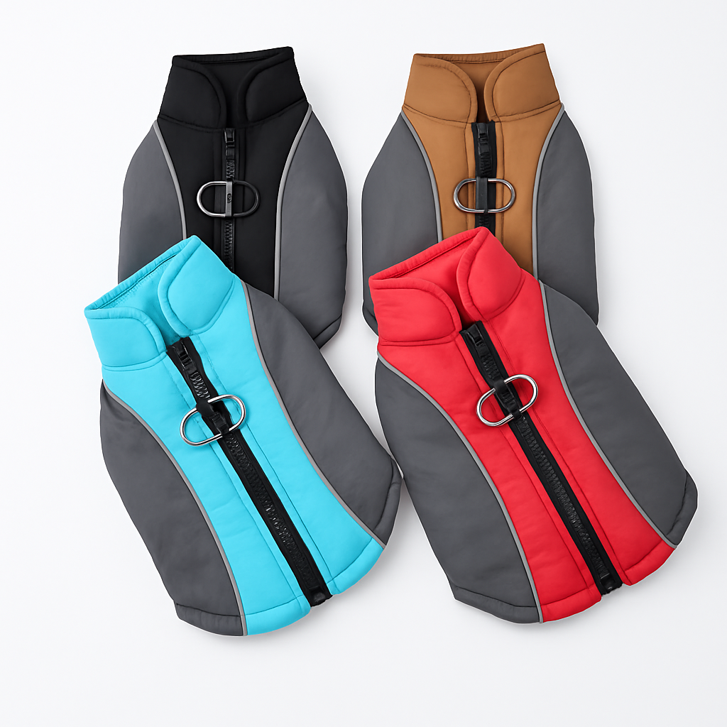 Veste Hivernale Réfléchissante pour Chien – Chaude, Imperméable & Antidérapante avec Harnais Intégré