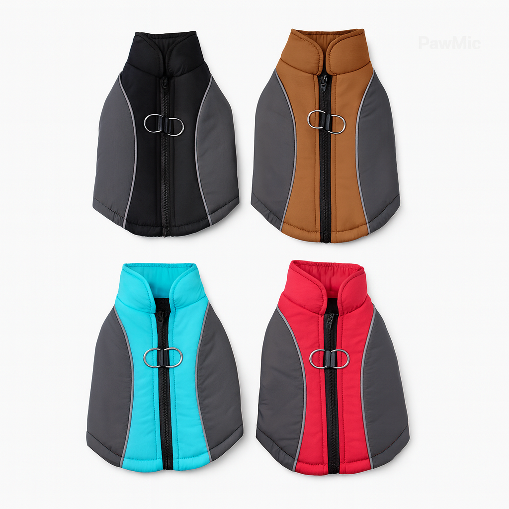 Veste Hivernale Réfléchissante pour Chien – Chaude, Imperméable & Antidérapante avec Harnais Intégré
