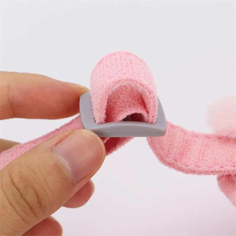 Harnais Chaud pour Petit Chien avec Laisse – Fourrure Amovible & Nœud Décoratif